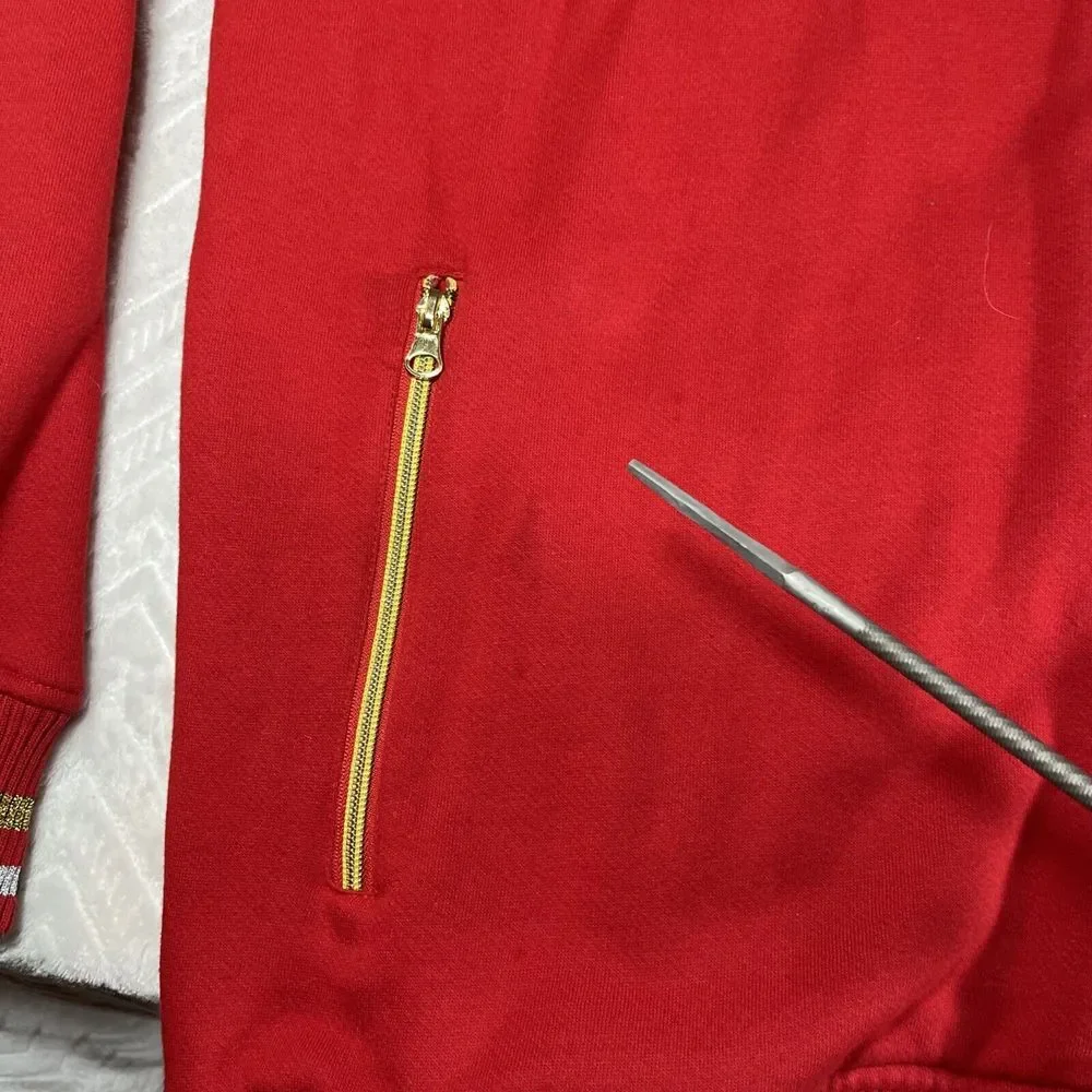 Vtg Southpole Men's XXL Track Jacket Full Zip Embroidered Y2K Hip Hop Red Gold**